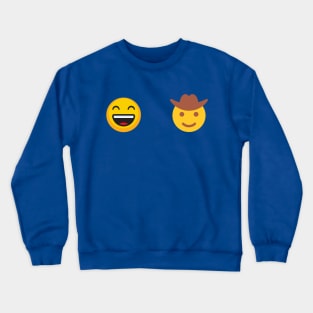 Happy / cowboy emoji sticker Crewneck Sweatshirt